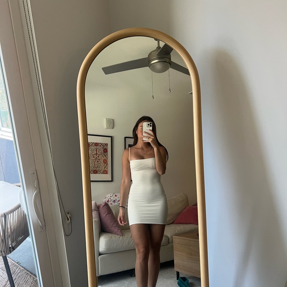 Oh Polly New bodycon Elegant Cream Strapless Dress
